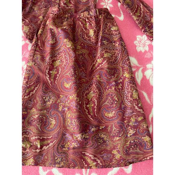 vintage Fashionaire red paisley skirt set size 8 - 10 union made in USA - Picture 3 of 11